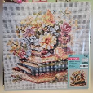 Stacked Books Diamond Painting Kit, Brand New, Canvas Diamond Art, Book Theme